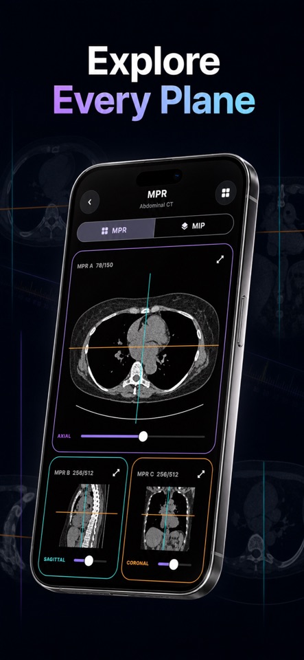 Multi-plane DICOM review in DICOM Studio